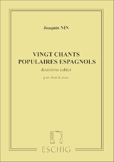 20 Chants Populaires Esp. Vol 2 Chant-Piano , GesKlav