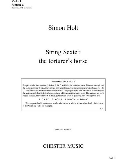 S. Holt: String Sextet - The Torturer's Horse (Parts)