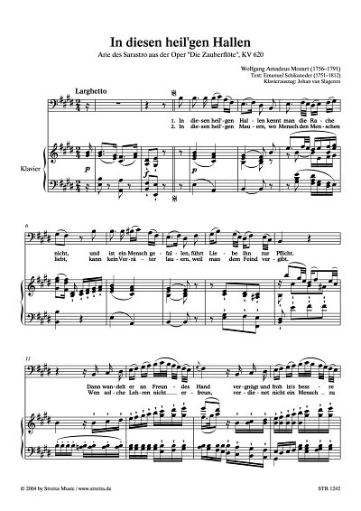 DL: W.A. Mozart: In diesen heil'gen Hallen Arie des Sarastro