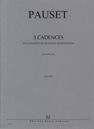 Cadences pour Concerto pour violon et orch. Op.61, Viol