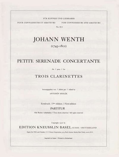 W. Johann: Petite serenade concertante, 3Klar (Stsatz)