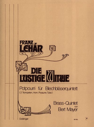 AQ: F. Lehar: Die lustige Witwe, 5BlechBl (Pa+St) (B-Ware)