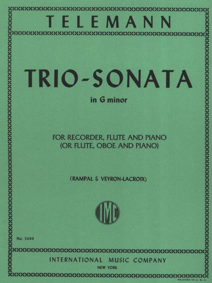 トリオ・ソナタ・ト短調 （テレマン）　(木管ニ重奏＋ピアノ)【Trio Sonata in G minor】