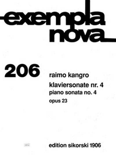 Kangro Raimo: Sonate Op 23/4 Exempla Nova 206