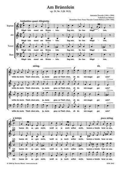 DL: A. Dvo?ak: Am Bruennlein op. 29, Nr. 3 (B. 59/3)