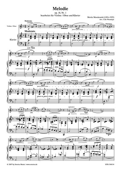 DL: M. Moszkowski: Melodie op. 18, Nr. 1 / bearbeitet fuer V