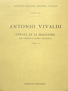 A. Vivaldi: Sonata per violine e BC in Fa Rv 1, VlBc (Part.)