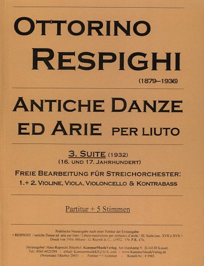 O. Respighi: Antiche Danze Ed Arie - Suite 3, Stro (Pa+St)