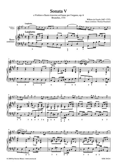 DL: W. de Fesch: Sonata V a Violino o flauto traverso col ba