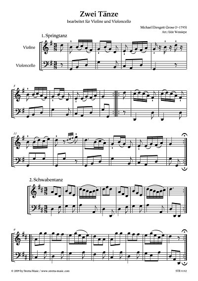 DL: M.E. Grose: Zwei Taenze bearbeitet fuer Violine und Viol