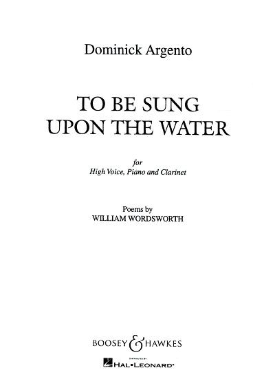 D. Argento: To Be Sung Upon The Water