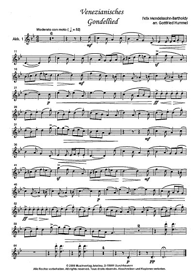 F. Mendelssohn Barth: Venezianisches Gonde, AkkOrch (Stsatz)