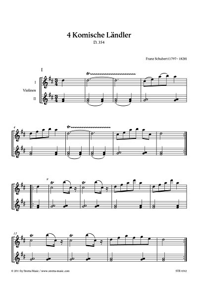DL: F. Schubert: Vier komische Laendler D. 354