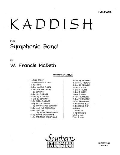 W.F. McBeth: Kaddish