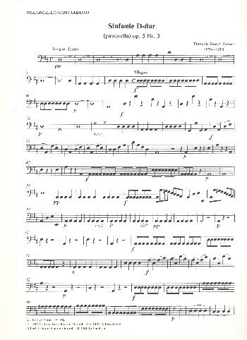 F.-J. Gossec: Sinfonie (Pastorella) D-Dur op. 5, Kamo (VcKb)
