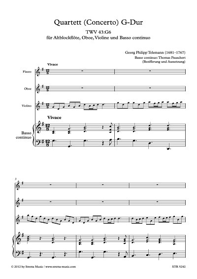 DL: G.P. Telemann: Quartetto TWV 43:G6