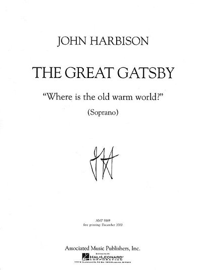 J. Harbison: Where Is the Old, Warm World?, GesSKlav (Bu)