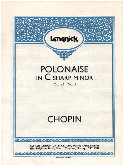 F. Chopin: Polonaise in C# minor Opus 26 Nr 1, Klav