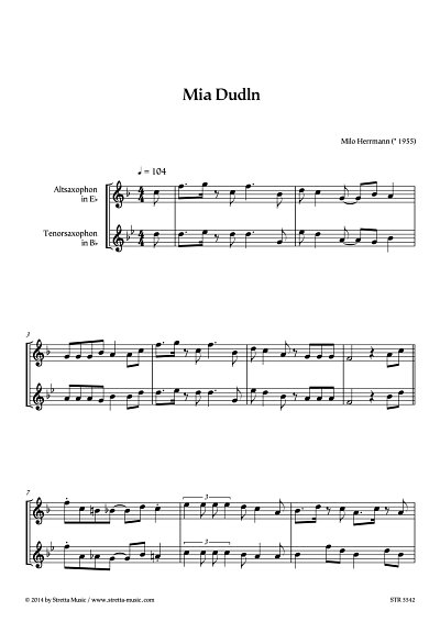 DL: M. Herrmann: Mia Dudln, Altsaxophon, Tenorsaxophon