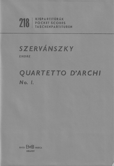 E. Szervánszky: Streichquartett Nr. 1, 2VlVaVc (Stp)