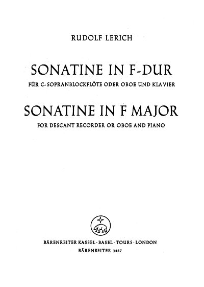 R. Lerich: Sonatine in F-Dur, Sbfl/ObKlav (KlavpaSt)