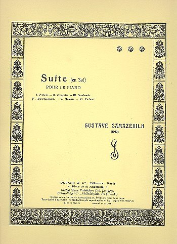 G. Samazeuilh: Suite En Sol Piano