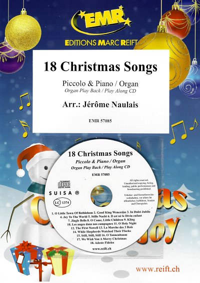 J. Naulais: 18 Christmas Songs, PiccKlav/Org (+CD)