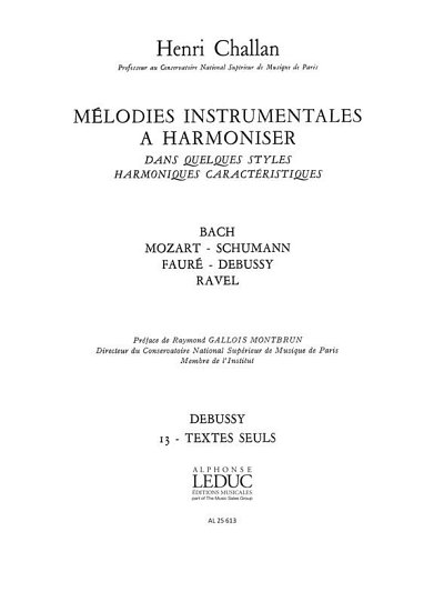 H. Challan: Melodies Instrumentales A Harmoniser Volume 13