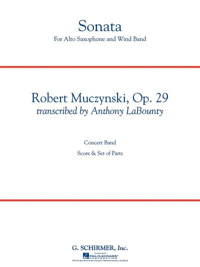 R. Muczynski: Sonata for Alto Saxophone, Op. , Blaso (Pa+St)