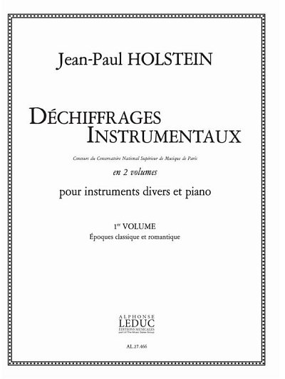 J.-P. Holstein: Dechiffrages Instrumentaux v 1 Epoques  (Bu)