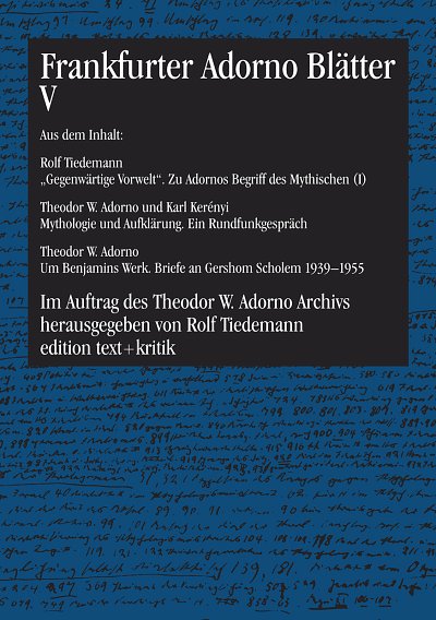 R. Tiedemann: Frankfurter Adorno Blätter 5 (Bu)