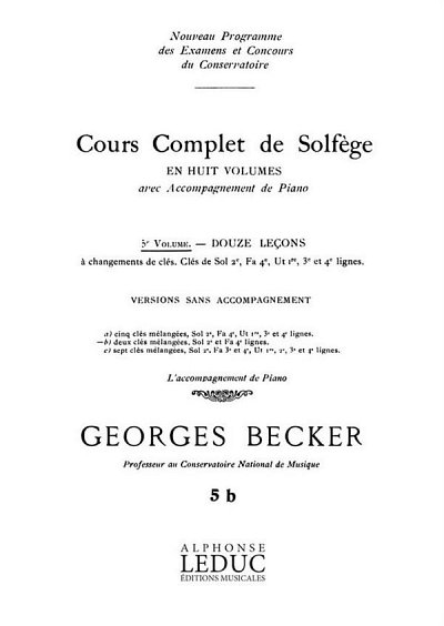 Cours Complet Solfege 5b Vol 5 12 Lec 2 Cles (Bu)
