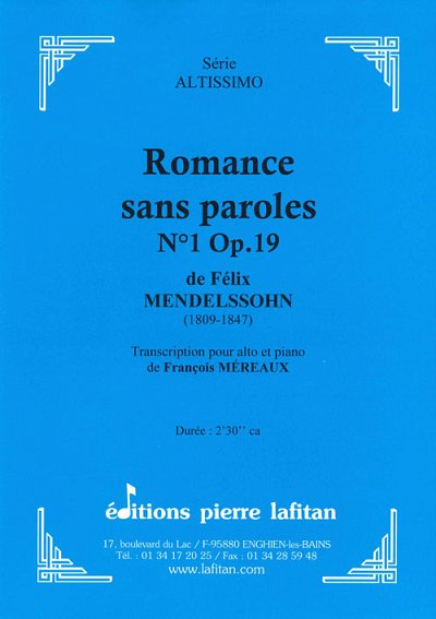 Romance Sans Paroles N°1 Op.19, VaKlv (KlavpaSt)