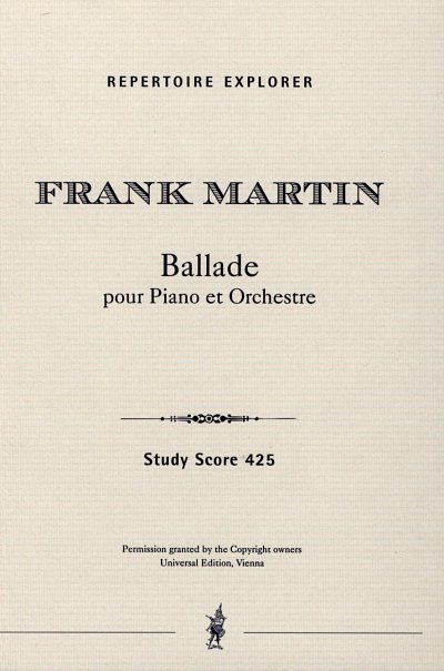 F. Martin: Ballade für Klavier und, KlavOrch (Stp)