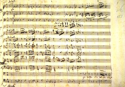 W.A. Mozart: Autograph der Zauberflöte KV 620 (Postkarte)