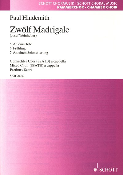 AQ: P. Hindemith: Zwölf Madrigale 2, Gch5 (Chpa) (B-Ware)