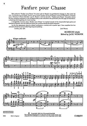 G. Rossini: Fanfare Pour Chasse, Klav