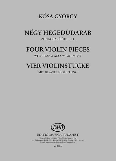 G. Kósa: Vier Violinstücke, VlKlav (KlavpaSt)