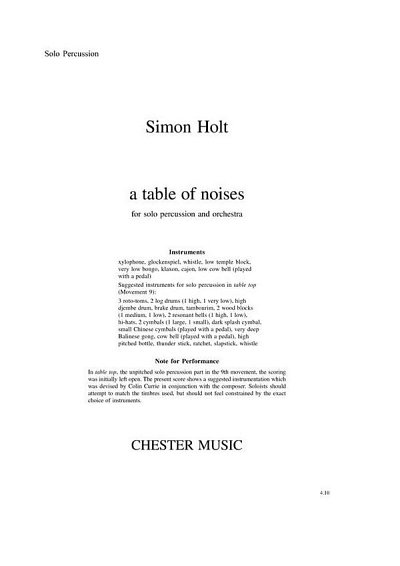 S. Holt: A Table Of Noises (Percussion Part)