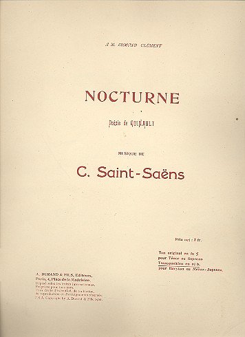 C. Saint-Saëns: Nocturne En Re B Cht, GesKlav