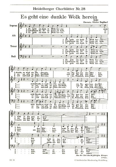 [.R. Günter: Heidelberger Chorblätter Nr. 28, GCh4