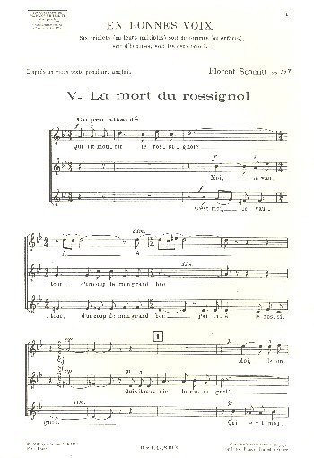 F. Schmitt: En Bonnesvoix N5 Mort Du Rossignol 3 Vx (Part.)
