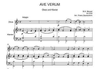 DL: W.A. Mozart: Ave verum corpus, ObKlav (Par2St)