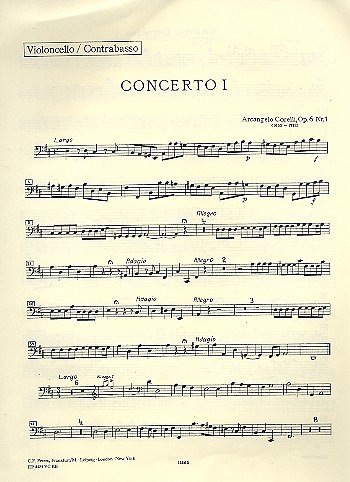 A. Corelli: Concerto grosso D-Dur op. 6/1, Streicher, Basso 