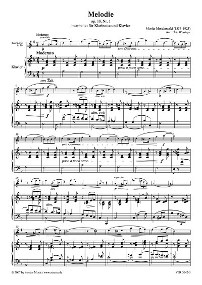 DL: M. Moszkowski: Melodie op. 18, Nr. 1 / bearbeitet fuer K