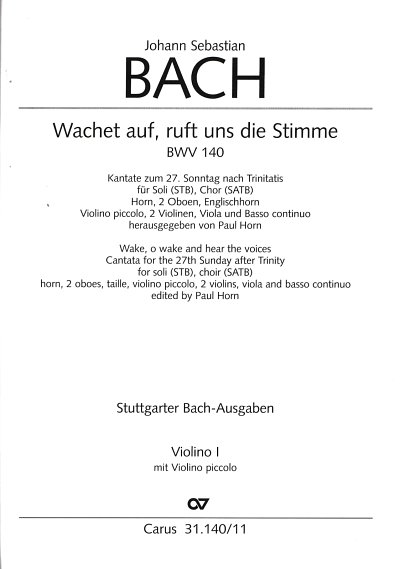 J.S. Bach: Wachet auf, ruft uns die Stim, 3GsGchOrchBc (Vl1)
