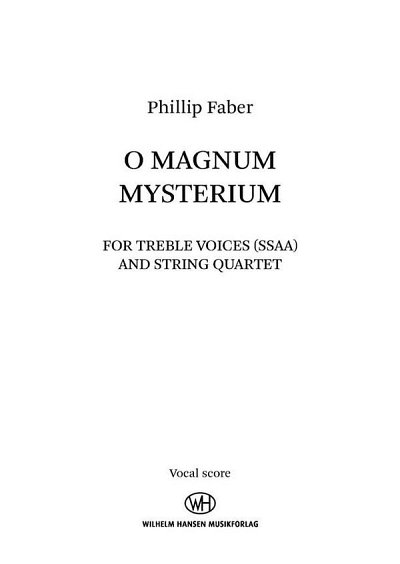 P. Faber: O Magnum Mysterium, FchKlav (Chpa)