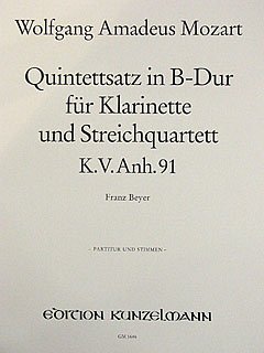 W.A. Mozart et al.: Quintettsatz KV Anh. 91 B-Dur KV Anhang 91