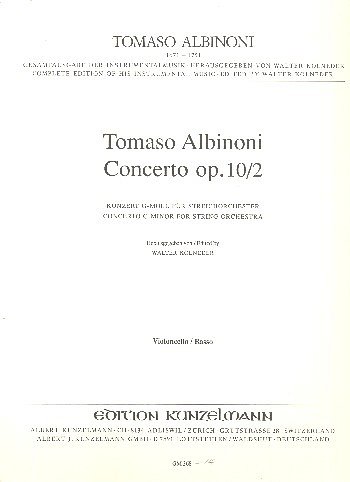 T. Albinoni: Concerto a cinque g-moll op. 10, VlStrBc (VcKb)