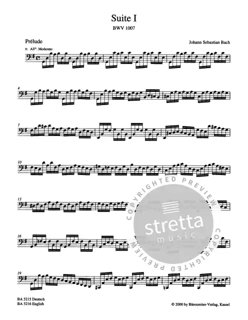 J.S. Bach: 6 Suites a Violoncello Solo senza Basso BWV 1, Vc (1)